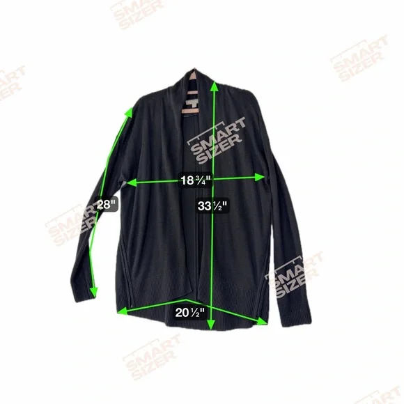 Banana‎ Republic Soft Wool Blend Black Open Front Cardigan with side zippers  L - Picture 6 of 6